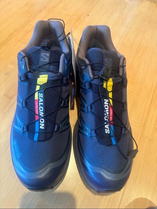 Salomon XT-6 GTX Trail Shoes - Black with Blue, Yellow, Red Accents NWT main image 4